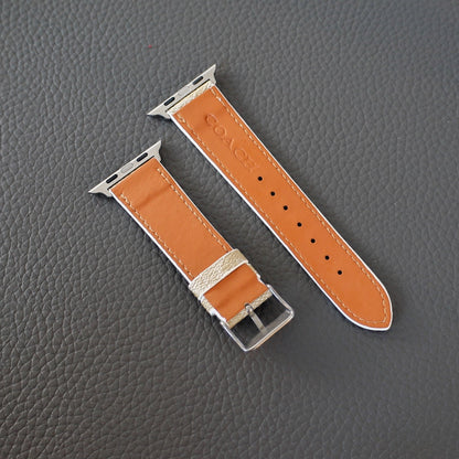 Coach Band Apple Watch Light Beige Leather Shop