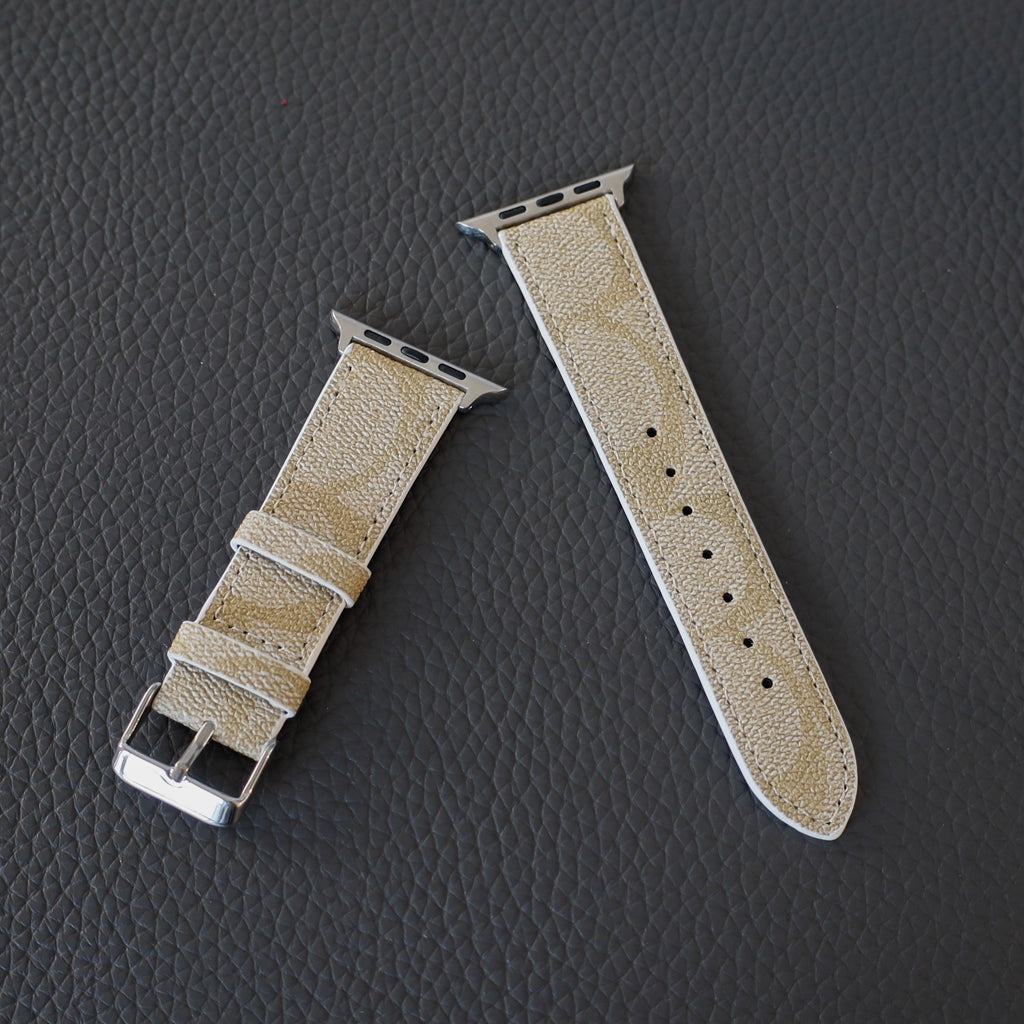 Coach Band Apple Watch Light Beige Leather Shop