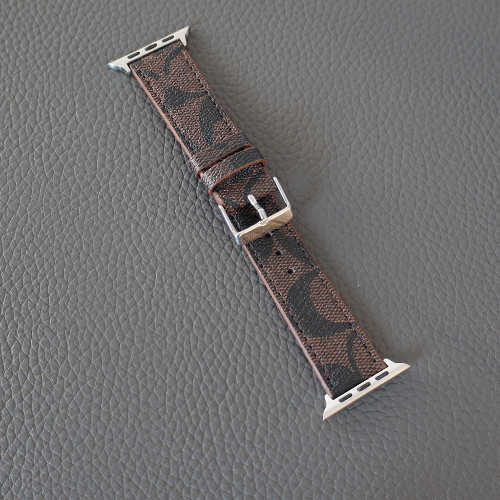 Coach Leather Apple Watch Band Brown Pattern Shop