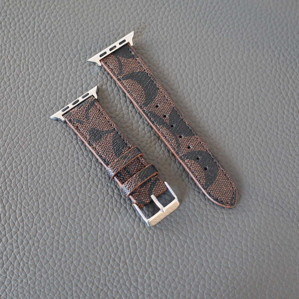 Coach Leather Apple Watch Band Brown Pattern Shop