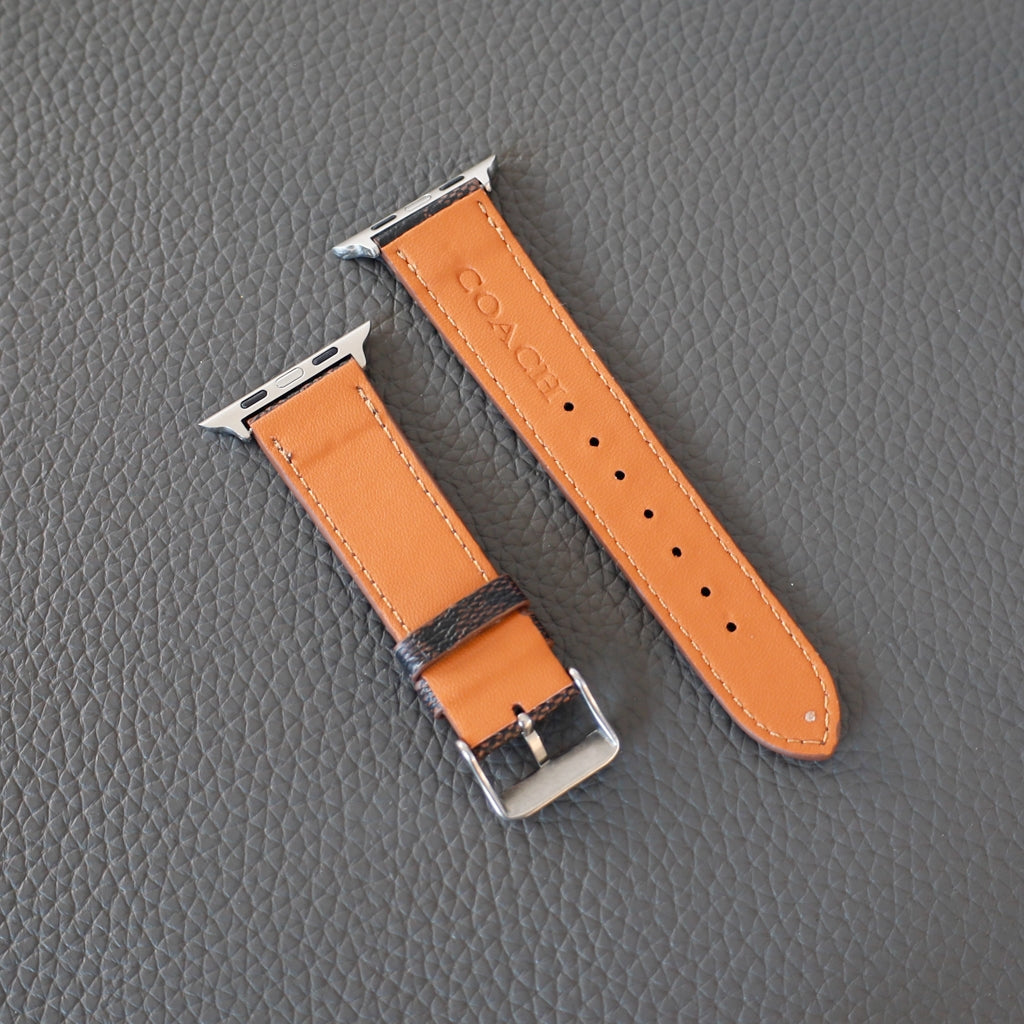 Coach Leather Apple Watch Band Brown Pattern Shop