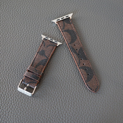 Coach Leather Apple Watch Band Brown Pattern Shop