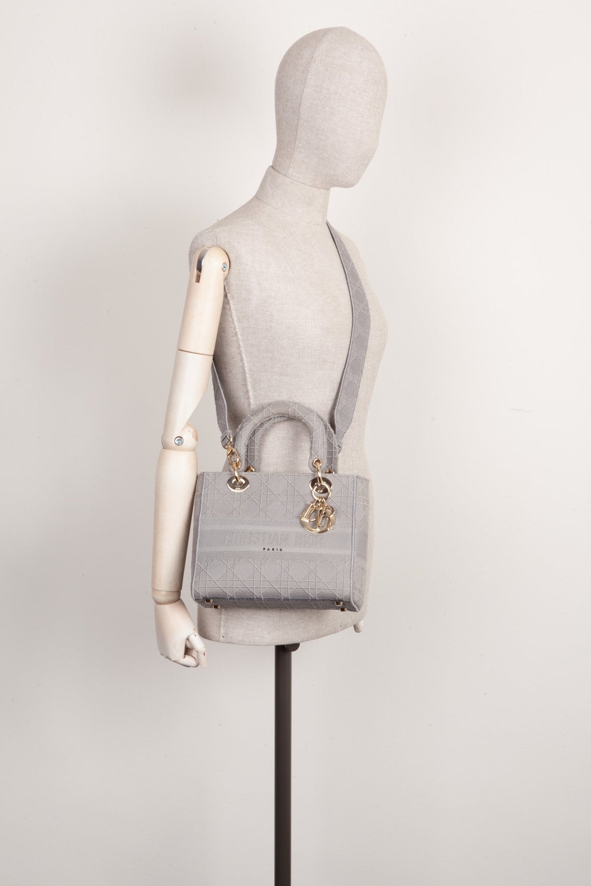 Christian Dior D-Lite Bag Medium Grey Rovelle Bags