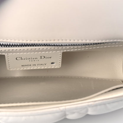 Christian Dior Calfskin Macrocannage Small Dior Caro Bag Ivory Rovelle Bags