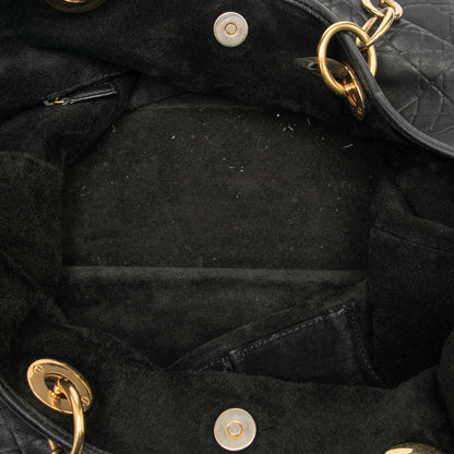 Black Dior Large Lambskin Cannage Lady Dior Soft Shopping Tote Rovelle Bags
