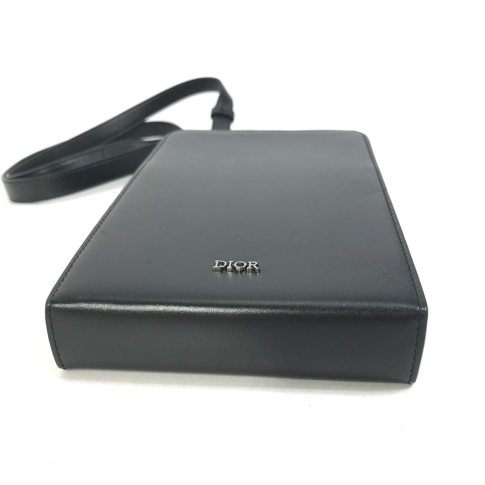 Christian Dior Shoulder Bag leather black pochette bag crossbody Phone case mens Rovelle Bags