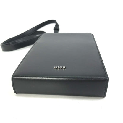 Christian Dior Shoulder Bag leather black pochette bag crossbody Phone case mens Rovelle Bags