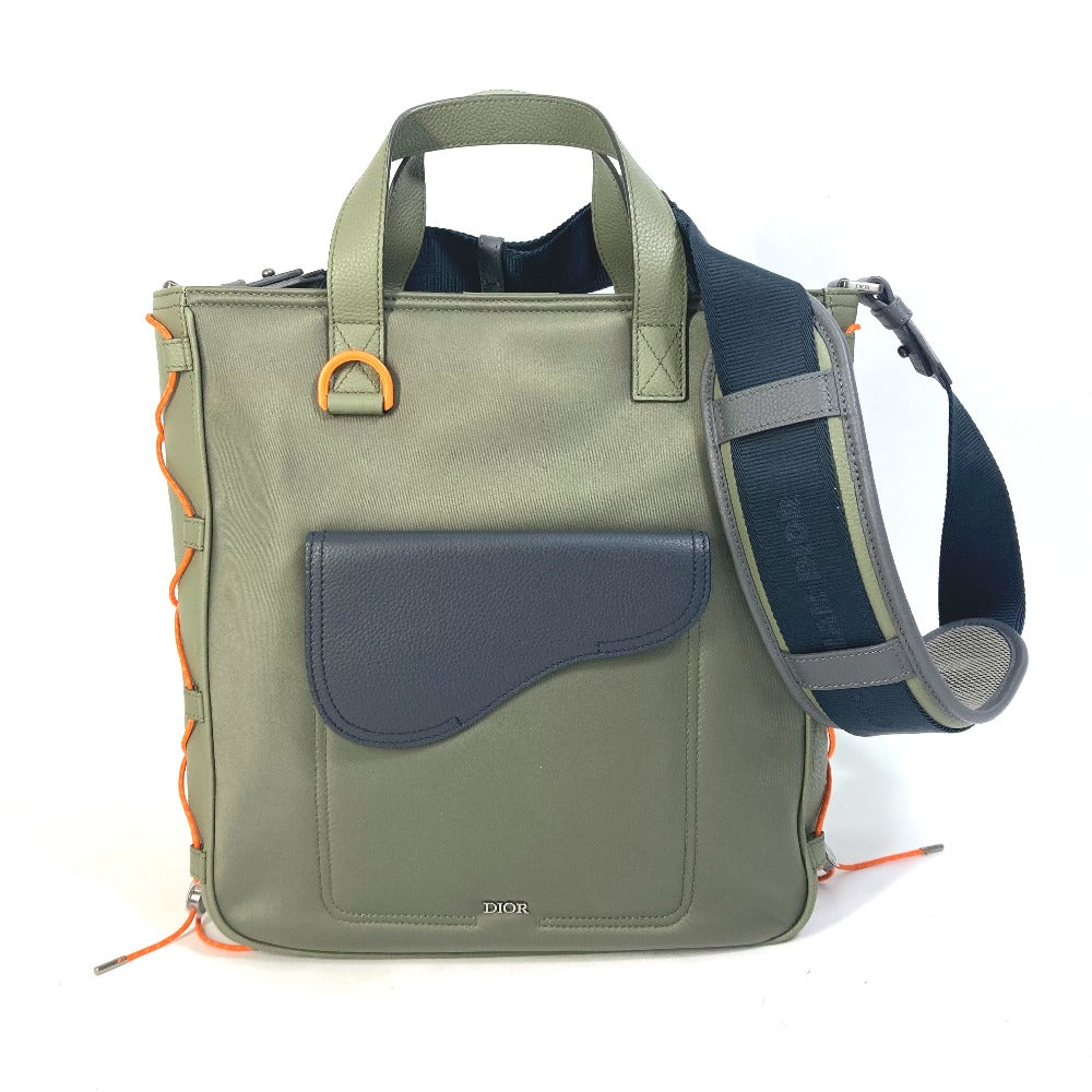 Dior Tote Bag 1ADSH198USF Nylon, Leather khaki sacai sacai collaboration Saddle bag mens Rovelle Bags