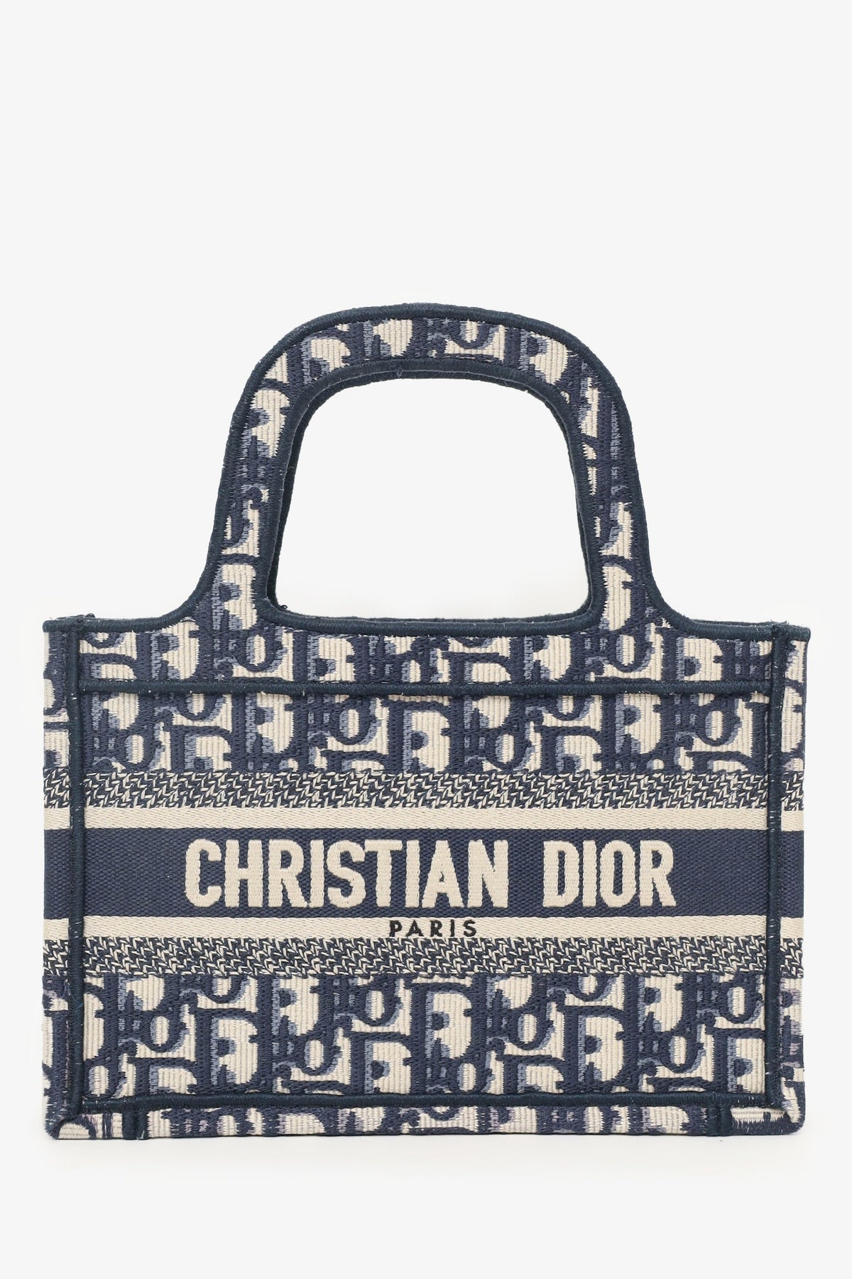 Christian Dior 2020 Navy Oblique Mini Book Tote Rovelle Bags