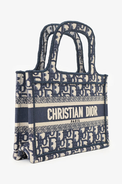 Christian Dior 2020 Navy Oblique Mini Book Tote Rovelle Bags