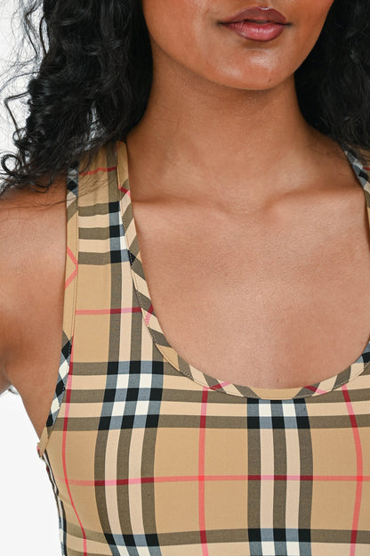 Burberry Brown Tartan Printed Sport Bar Size XS