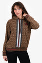 Burberry Brown 'TB' Printed Hoodie Size S
