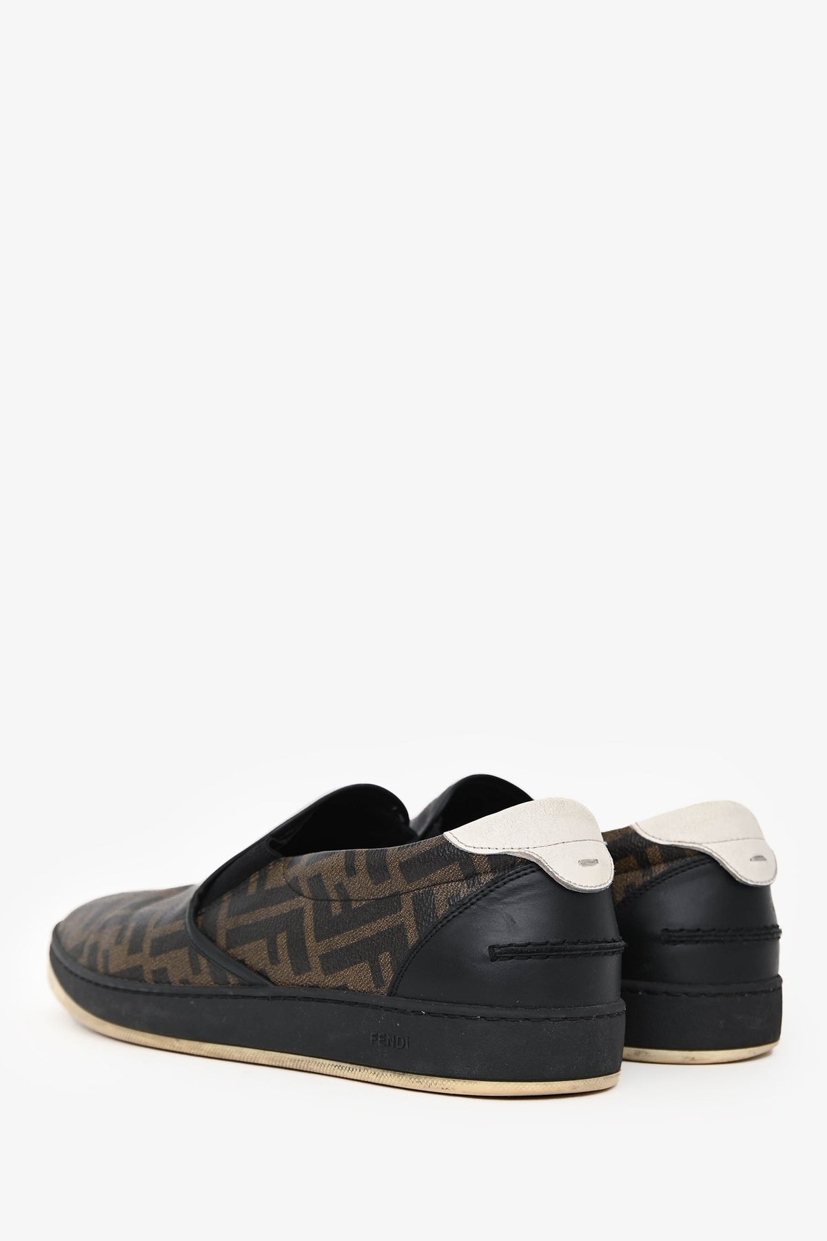 Fendi Brown Zucca Leather Sneakers Size 10 Mens Rovelle Bags