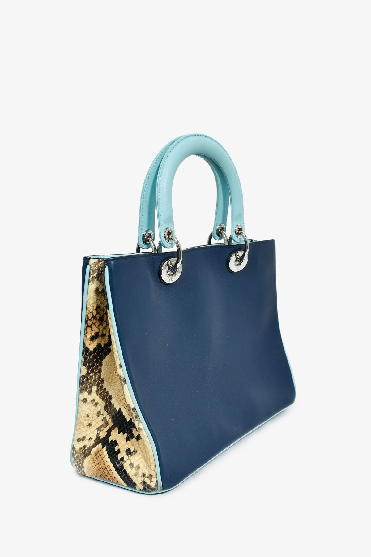 Dior Diorissimo Leather Blue Clutch Rovelle Bags