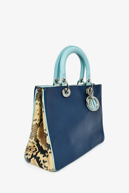 Dior Diorissimo Leather Blue Clutch Rovelle Bags
