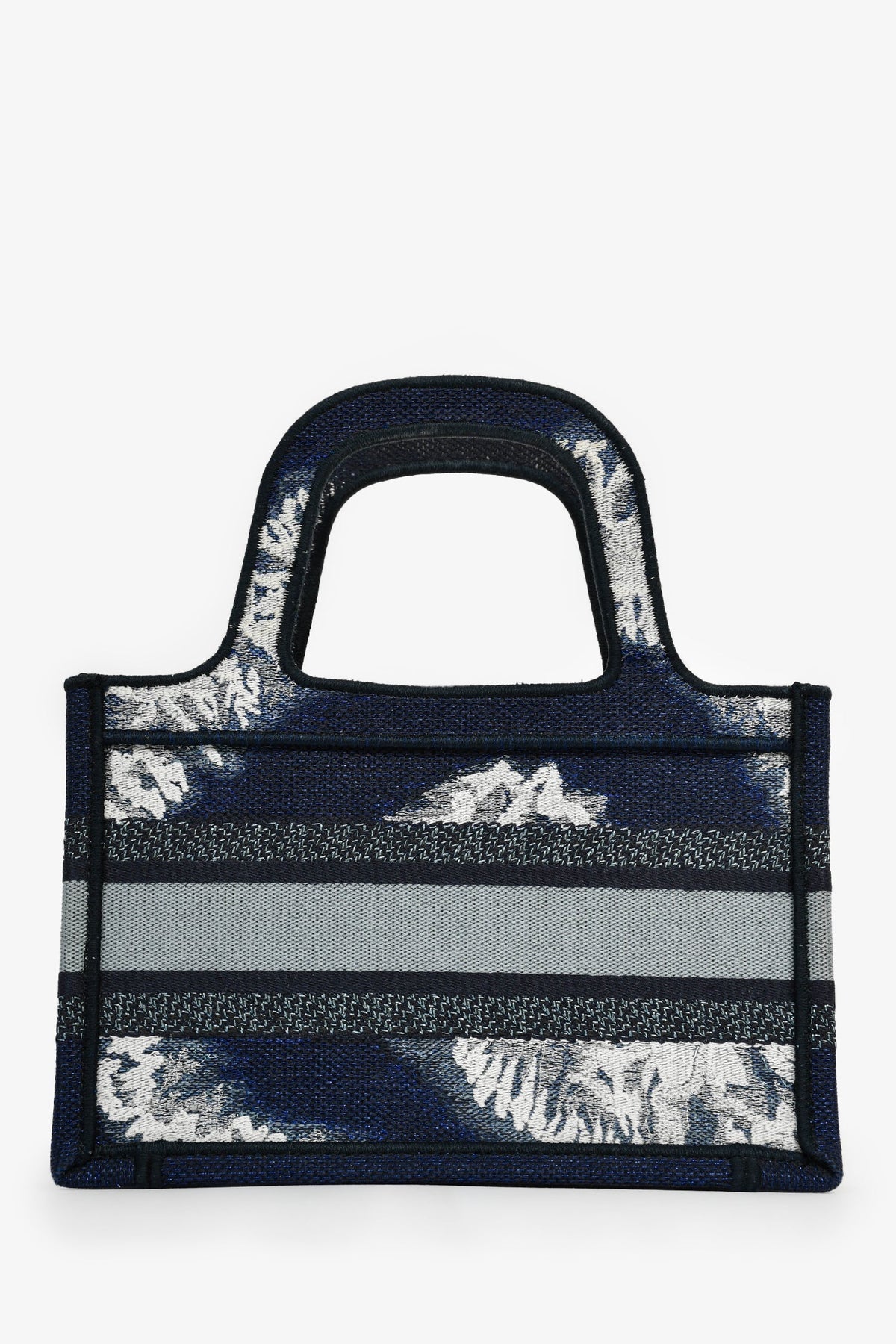 Christian Dior Blue Embroidered Canvas Tie-Dye Mini Book Tote Rovelle Bags