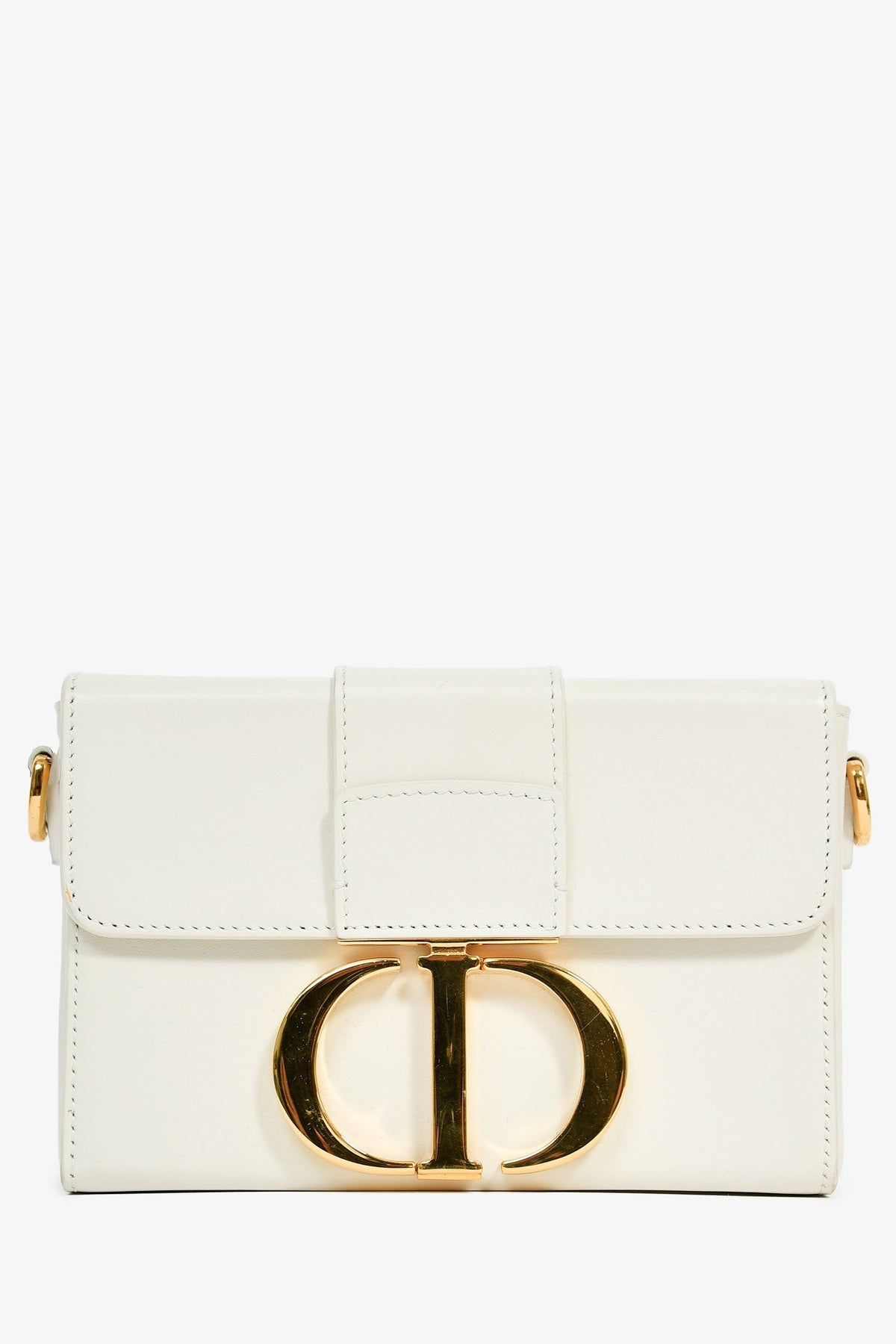 Christian Dior White Leather 'Sac 30 Montaigne Mini' Crossbody Rovelle Bags