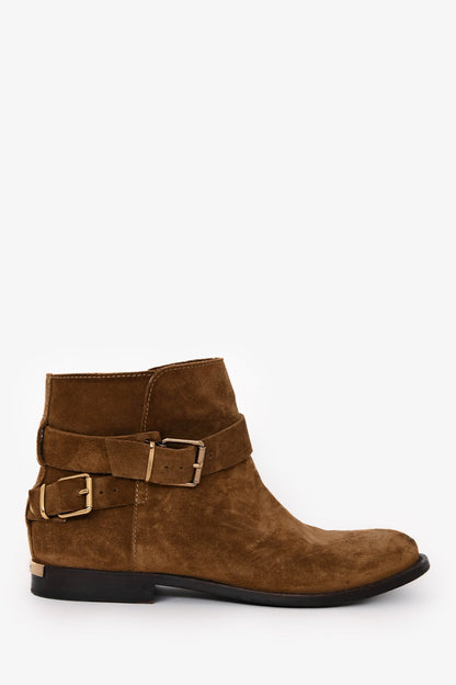 Burberry Brown Suede Ankle Boots Size 38