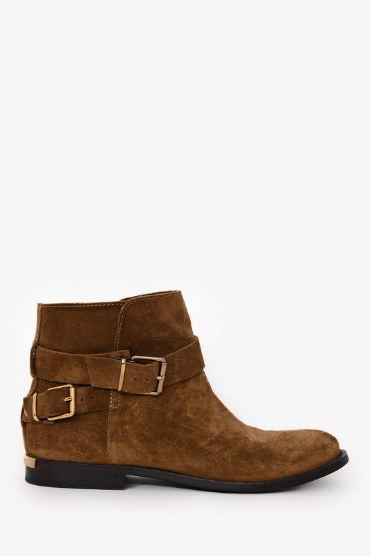 Burberry Brown Suede Ankle Boots Size 38