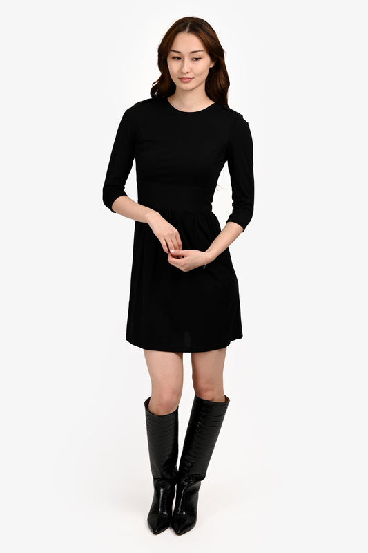 Burberry Black/Nova Check Turn Up Sleeve Dress Size 4