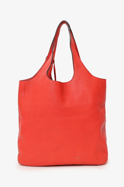 Burberry Red Leather Hobo Shoulder Bag