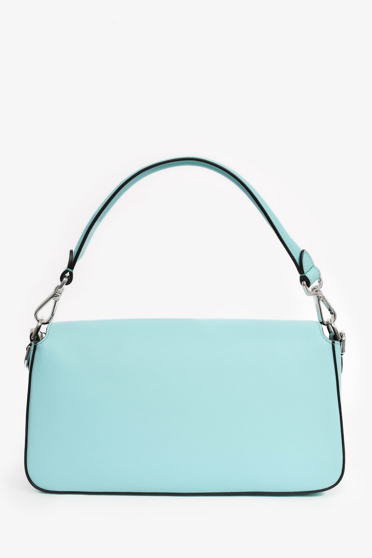 Fendi x Tiffany & Co. Limited Edition 2022 'Tiffany Blue' Leather Baguette Shoulder Bag with Strap Rovelle Bags