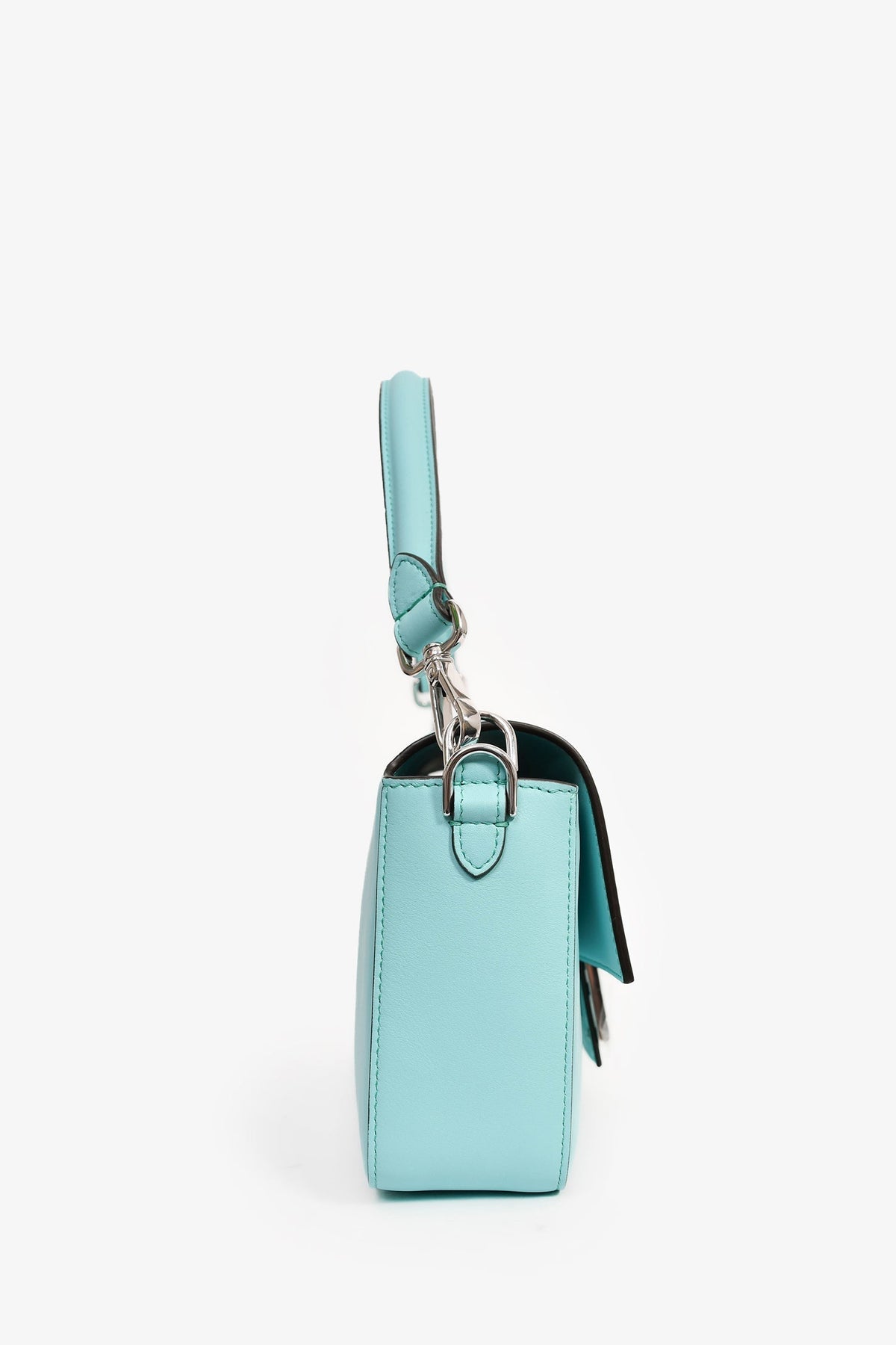 Fendi x Tiffany & Co. Limited Edition 2022 'Tiffany Blue' Leather Baguette Shoulder Bag with Strap Rovelle Bags