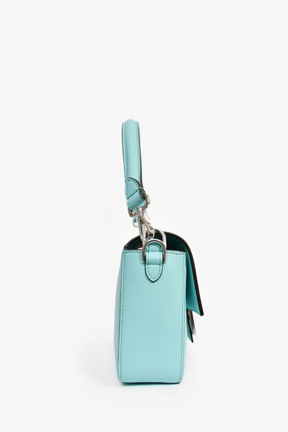 Fendi x Tiffany & Co. Limited Edition 2022 'Tiffany Blue' Leather Baguette Shoulder Bag with Strap Rovelle Bags