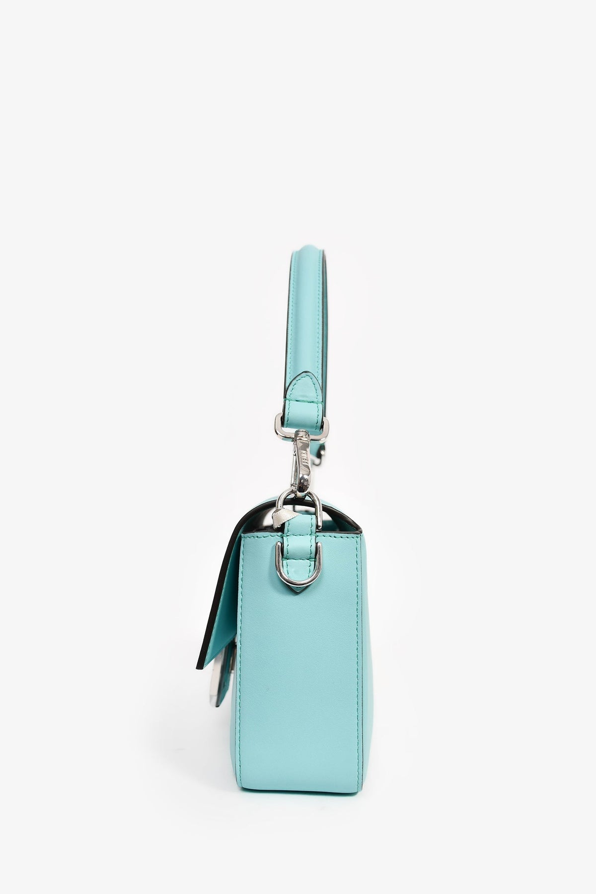 Fendi x Tiffany & Co. Limited Edition 2022 'Tiffany Blue' Leather Baguette Shoulder Bag with Strap Rovelle Bags