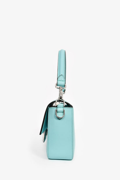Fendi x Tiffany & Co. Limited Edition 2022 'Tiffany Blue' Leather Baguette Shoulder Bag with Strap Rovelle Bags