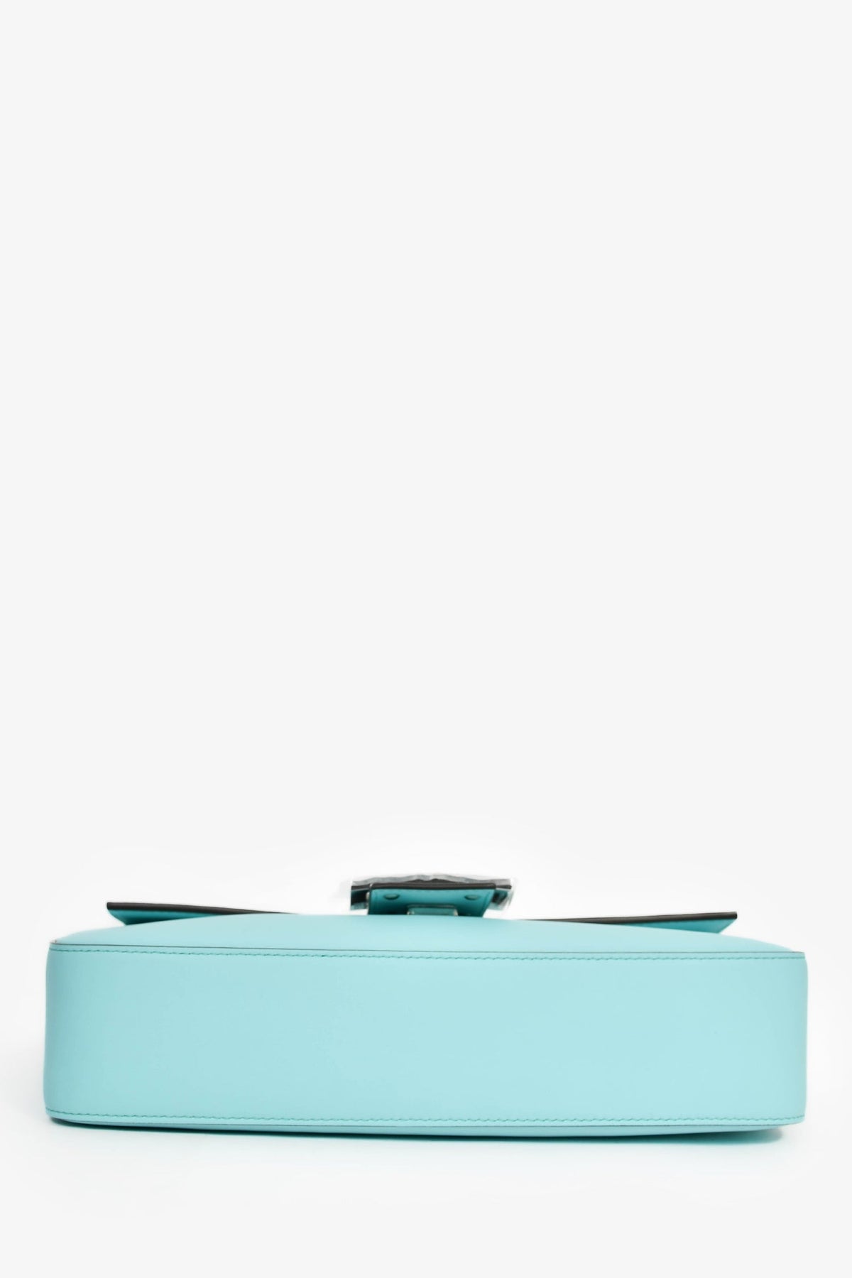 Fendi x Tiffany & Co. Limited Edition 2022 'Tiffany Blue' Leather Baguette Shoulder Bag with Strap Rovelle Bags