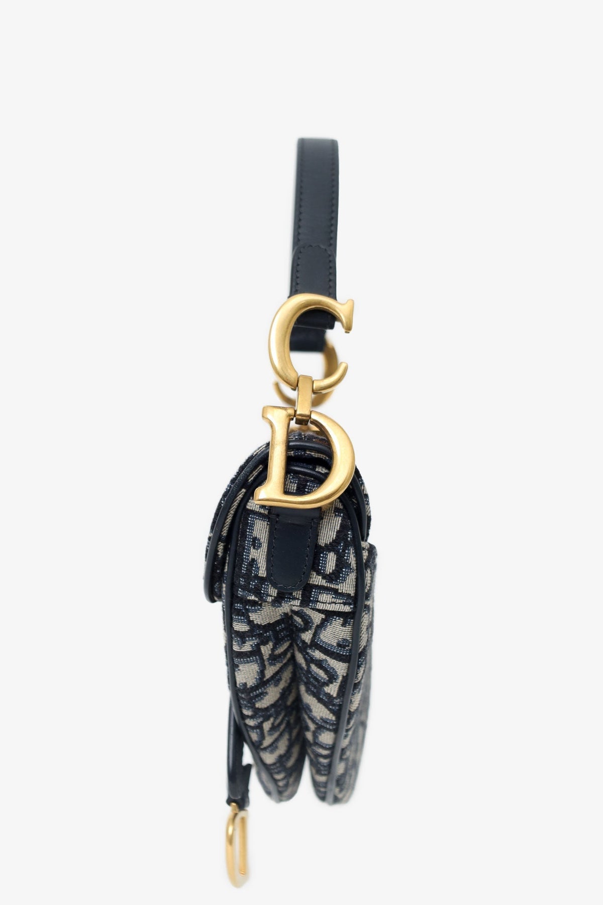 Christian Dior 2019 Blue Oblique Jacquard Mini Saddle Bag With Strap Rovelle Bags