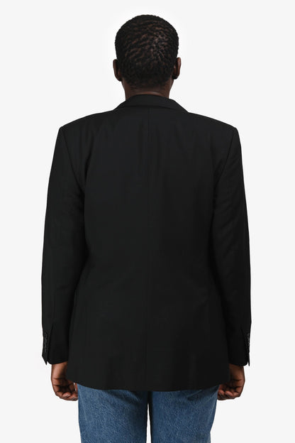 Burberry Black Wool Single Breasted Blazer Size 46S