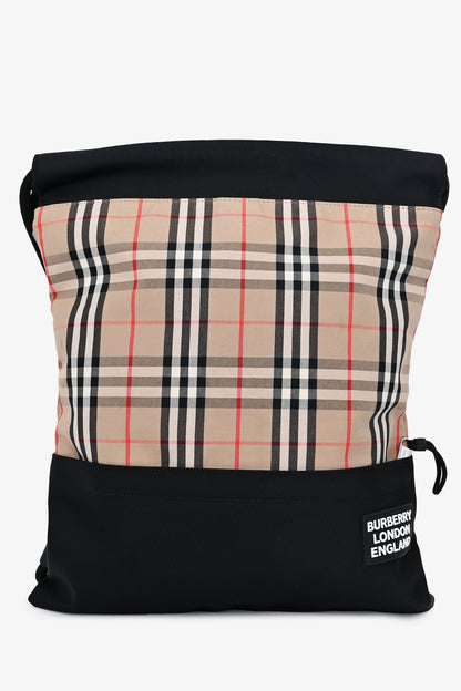 Burberry Black/Check Drawstring Backpack