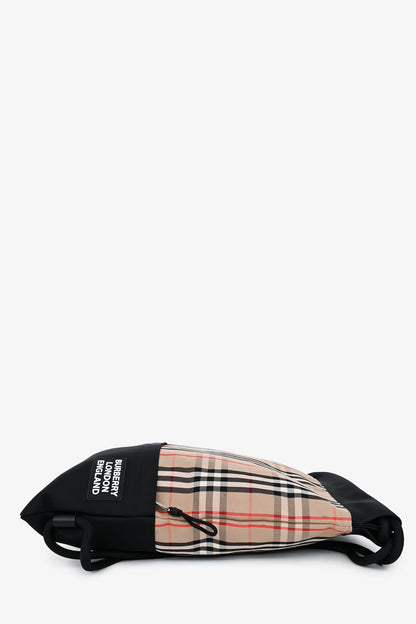 Burberry Black/Check Drawstring Backpack