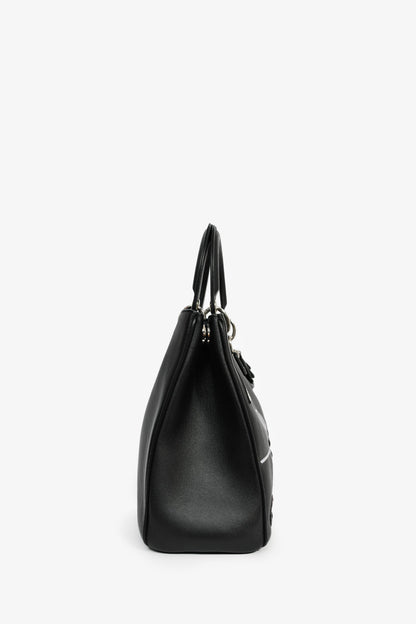 Christian Dior 2015 Black Leather 'Paradise' Diorissimo Medium Top Handle Bag Rovelle Bags