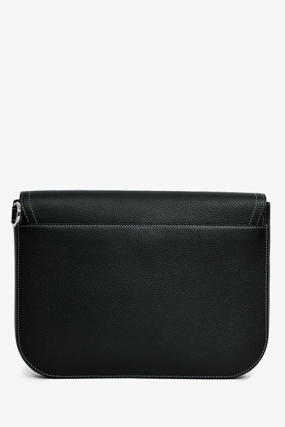 Christian Dior Black Grained Leather Saddle Pouch Mens Rovelle Bags