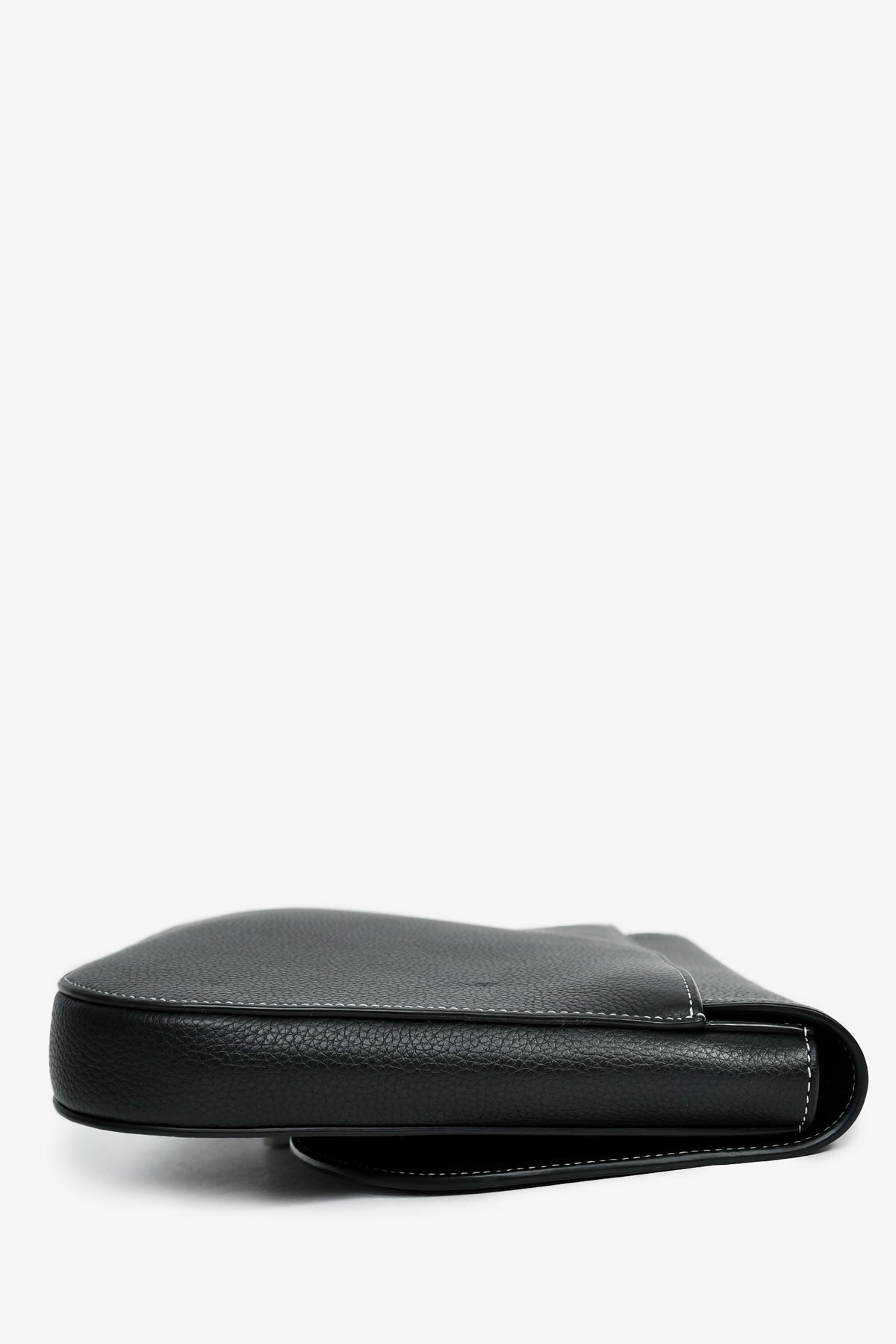 Christian Dior Black Grained Leather Saddle Pouch Mens Rovelle Bags