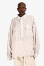 Fendi 2022 White/Beige Graphic Linen V-Neck Pocket Blo Size 42 w/ Tags Rovelle Bags