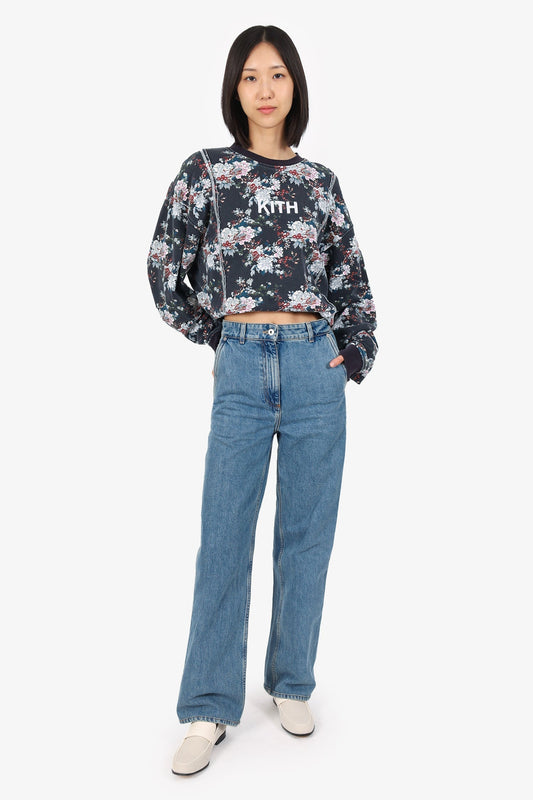 Burberry Blue Denim Wide Leg Jeans Size 0
