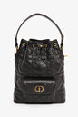 Christian Dior Black Cannage Leather 'Caro' Small Bucket Bag Rovelle Bags