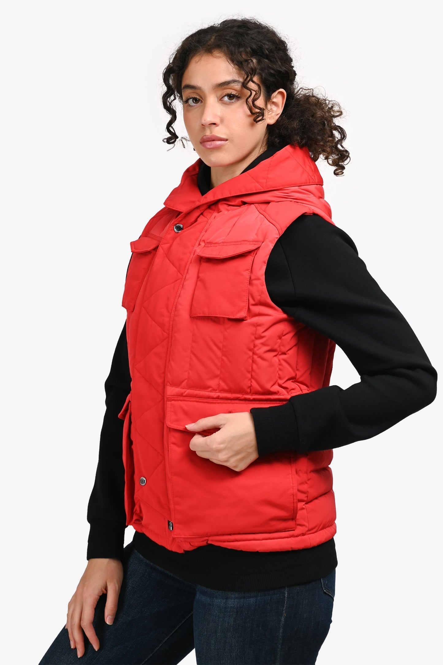 Burberry Red Zip Up Down Vest Estimated Size XS