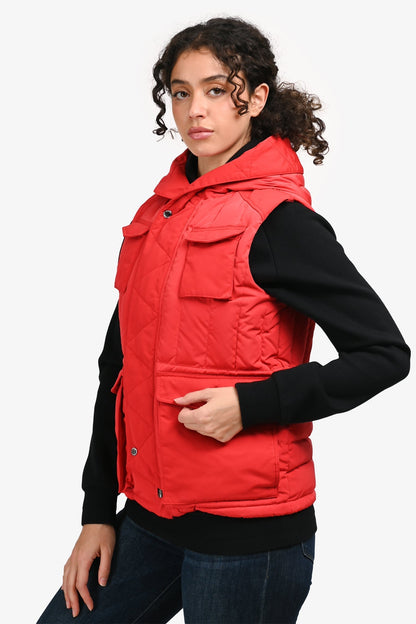 Burberry Red Zip Up Down Vest Estimated Size XS