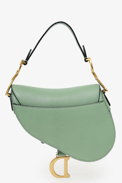 Christian Dior 2020 Green Leather Mini Saddle Bag Rovelle Bags