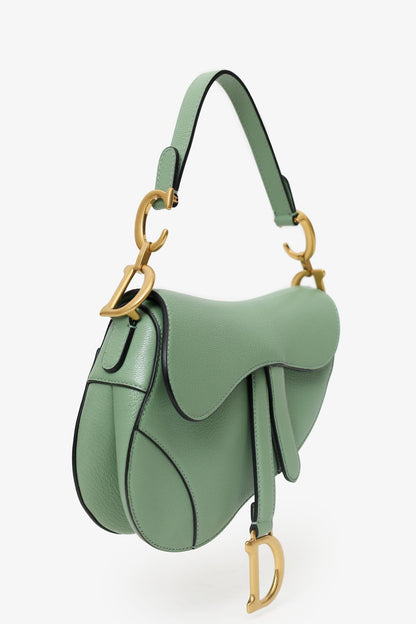 Christian Dior 2020 Green Leather Mini Saddle Bag Rovelle Bags