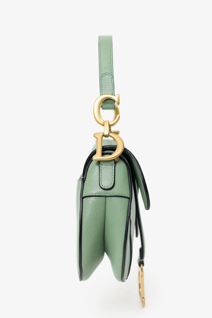 Christian Dior 2020 Green Leather Mini Saddle Bag Rovelle Bags