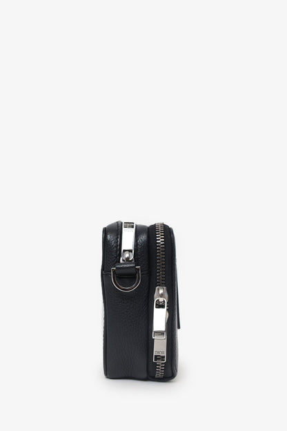 Christian Dior 2019 Black Grained Calfskin Double Zip Crossbody Rovelle Bags