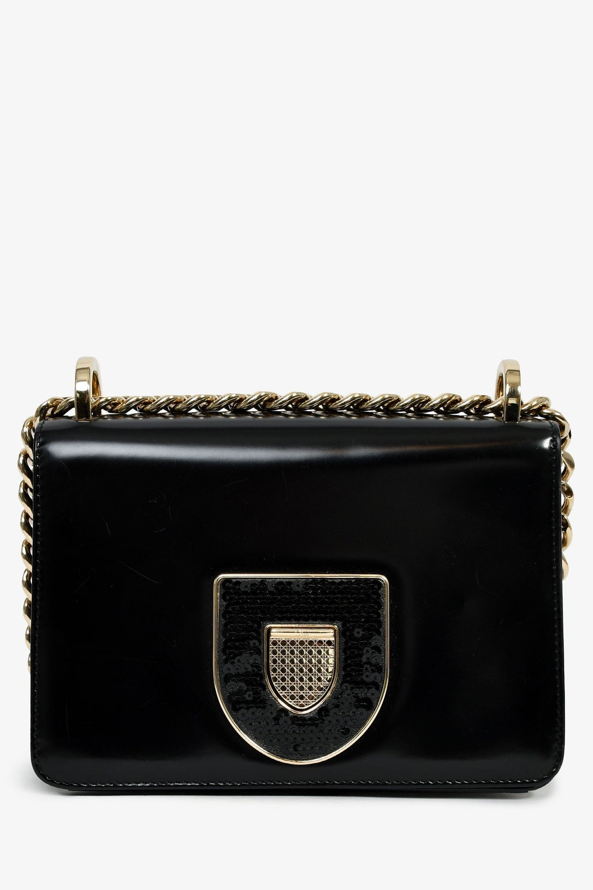 Christian Dior Black Leather Sequin Detail 'Diorama Club' Shoulder Bag Rovelle Bags