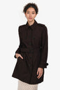 Burberry London Chocolate Brown Cotton Single Breasted Trench Coat Size 8 US