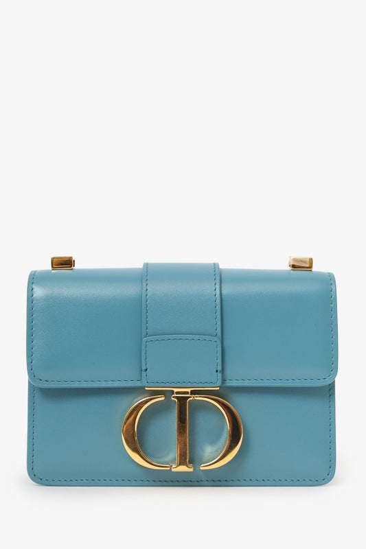 Christian Dior Blue Leather Montagine Micro Crossbody Rovelle Bags